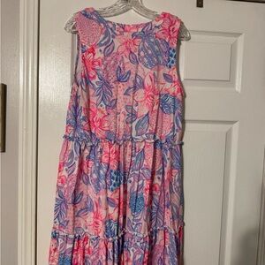 Lilly Pulitzer Pink and Blue Floral Midi Dress